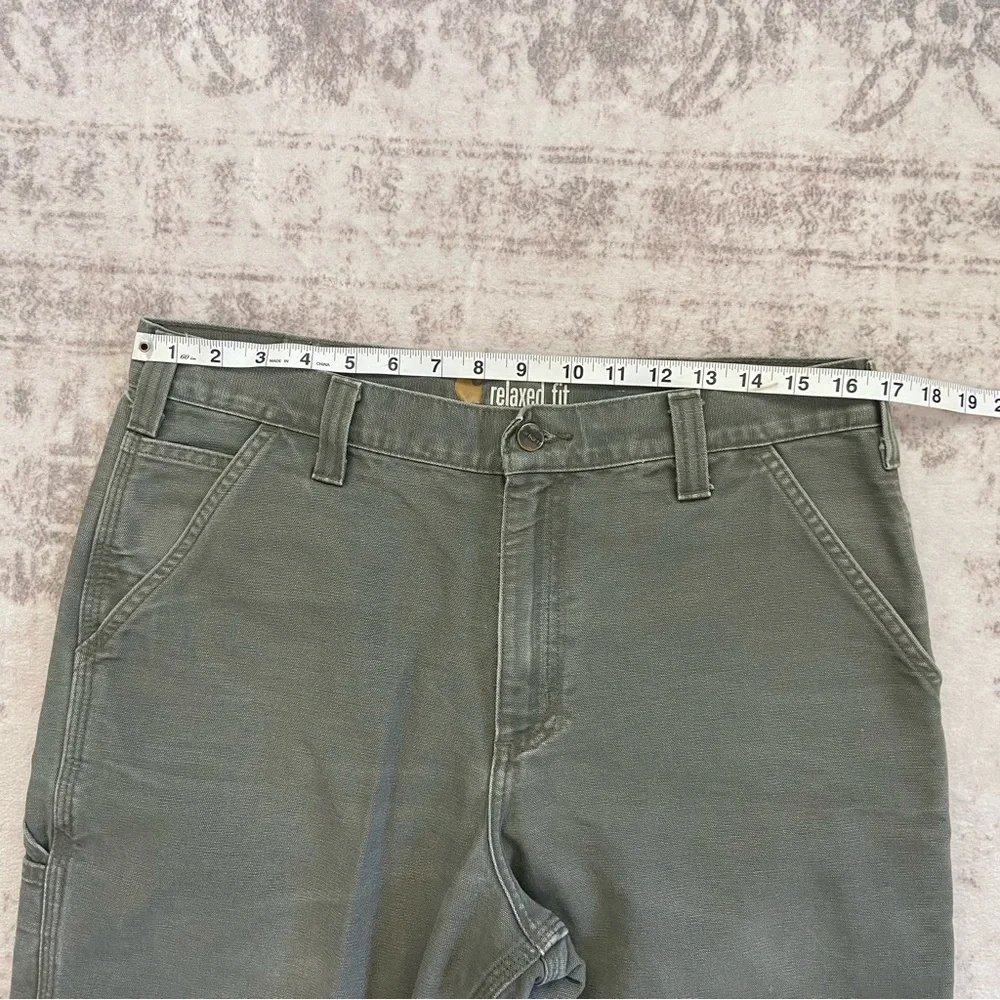 Carhartt Men's Rugged Relaxed Fit Olive Green Cargo Carpenter Pants 34x32 - Picture 7 of 12